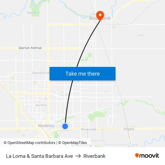 La Loma & Santa Barbara Ave to Riverbank map