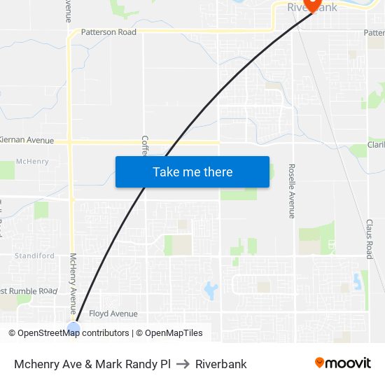 Mchenry Ave & Mark Randy Pl to Riverbank map