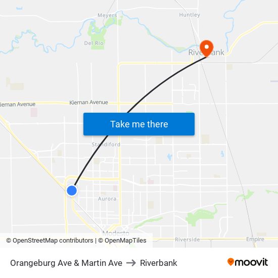 Orangeburg Ave & Martin Ave to Riverbank map