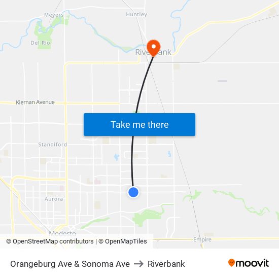 Orangeburg Ave & Sonoma Ave to Riverbank map