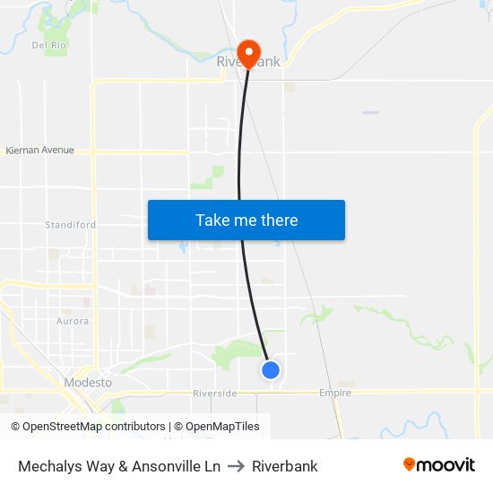 Mechalys Way & Ansonville Ln to Riverbank map