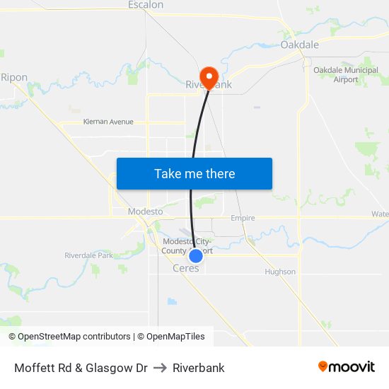 Moffett Rd & Glasgow Dr to Riverbank map