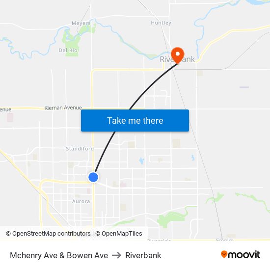 Mchenry Ave & Bowen Ave to Riverbank map