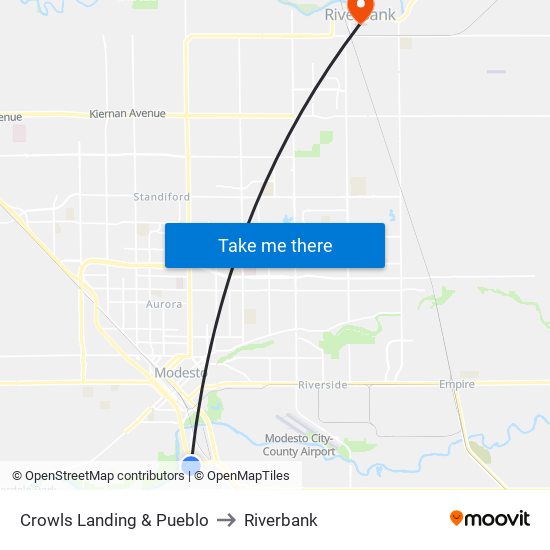 Crowls Landing & Pueblo to Riverbank map