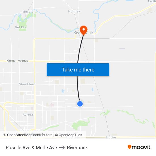 Roselle Ave & Merle Ave to Riverbank map