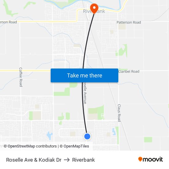 Roselle Ave & Kodiak Dr to Riverbank map