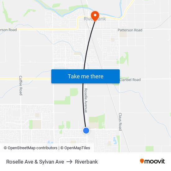 Roselle Ave & Sylvan Ave to Riverbank map