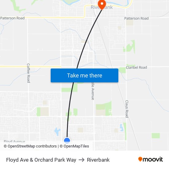 Floyd Ave & Orchard Park Way to Riverbank map