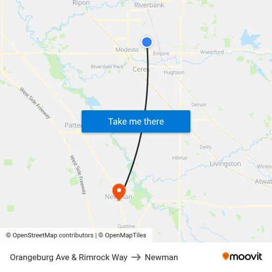 Orangeburg Ave & Rimrock Way to Newman map