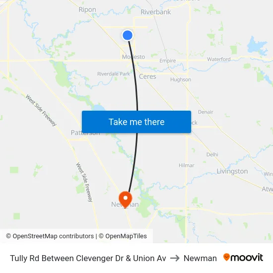 Tully Rd Between Clevenger Dr & Union Av to Newman map