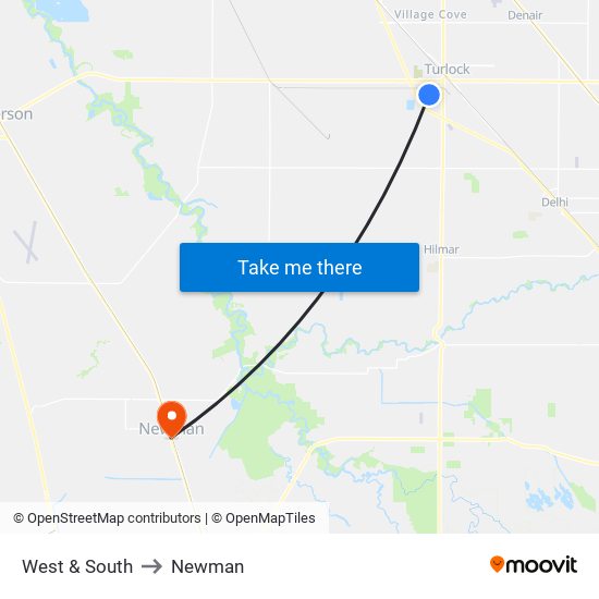 West & South to Newman map