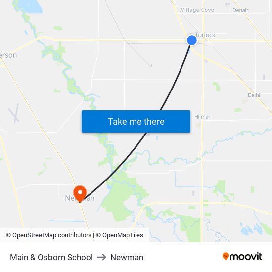 Main & Osborn School to Newman map