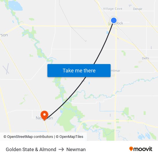 Golden State & Almond to Newman map