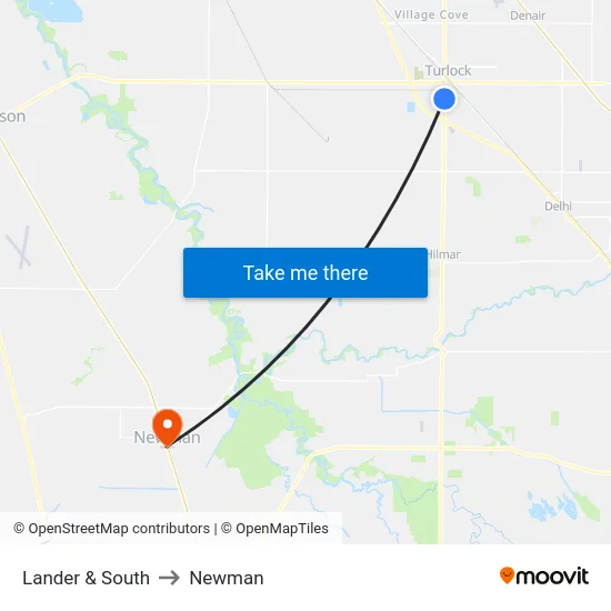 Lander & South to Newman map