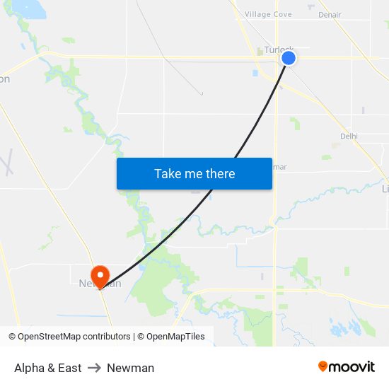 Alpha & East to Newman map