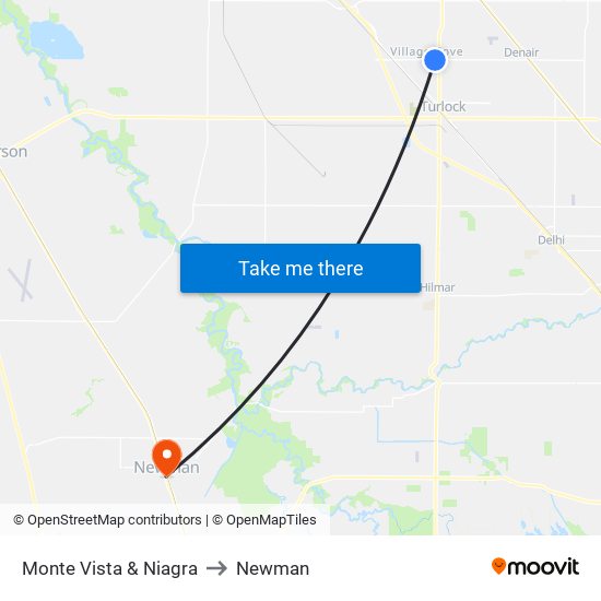 Monte Vista & Niagra to Newman map