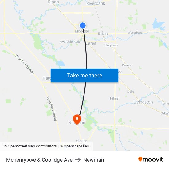 Mchenry Ave & Coolidge Ave to Newman map