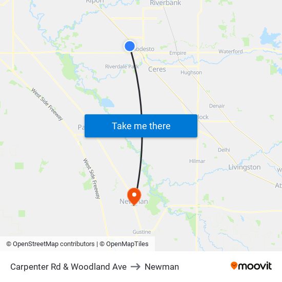 Carpenter Rd & Woodland Ave to Newman map