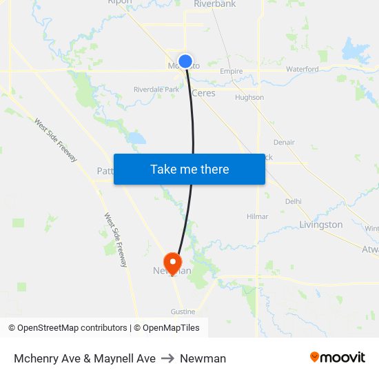 Mchenry Ave & Maynell Ave to Newman map