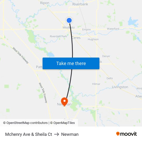 Mchenry Ave & Sheila Ct to Newman map