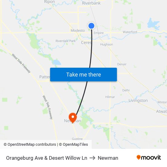 Orangeburg Ave & Desert Willow Ln to Newman map