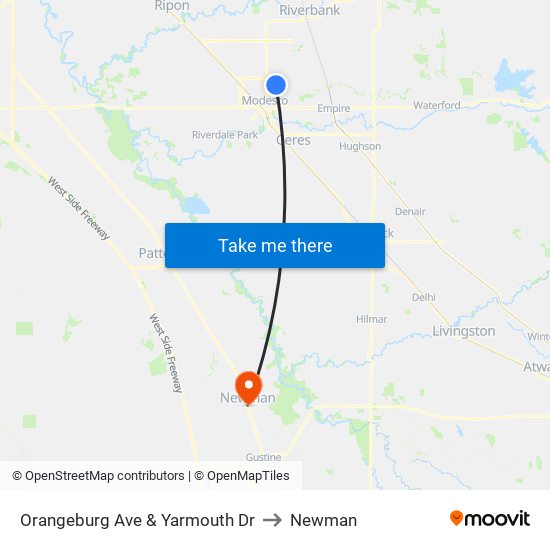 Orangeburg Ave & Yarmouth Dr to Newman map