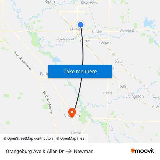 Orangeburg Ave & Allen Dr to Newman map