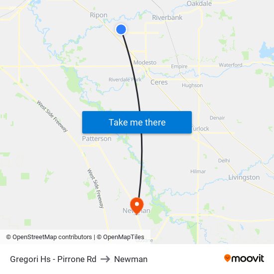 Gregori Hs - Pirrone Rd to Newman map