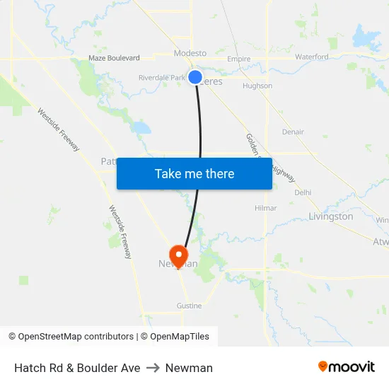 Hatch Rd & Boulder Ave to Newman map
