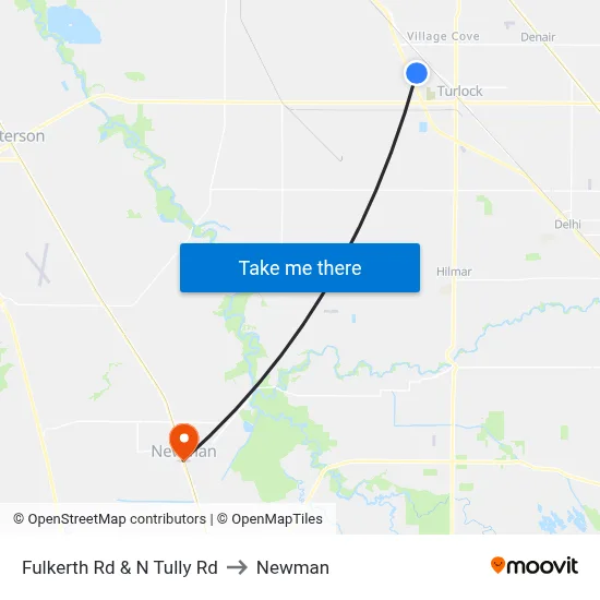 Fulkerth Rd & N Tully Rd to Newman map