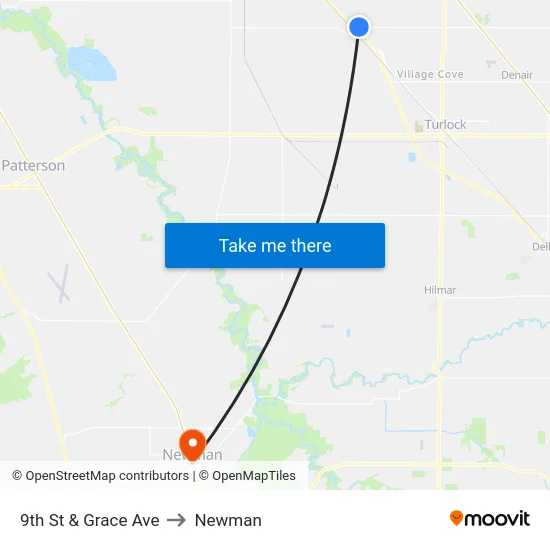 9th St & Grace Ave to Newman map