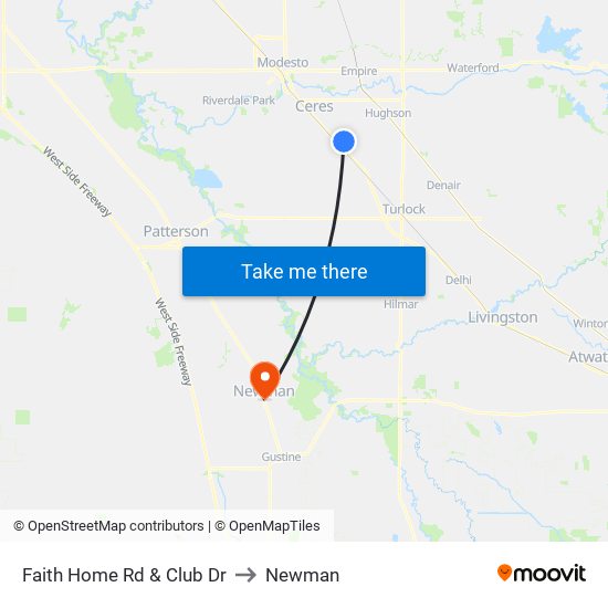 Faith Home Rd & Club Dr to Newman map