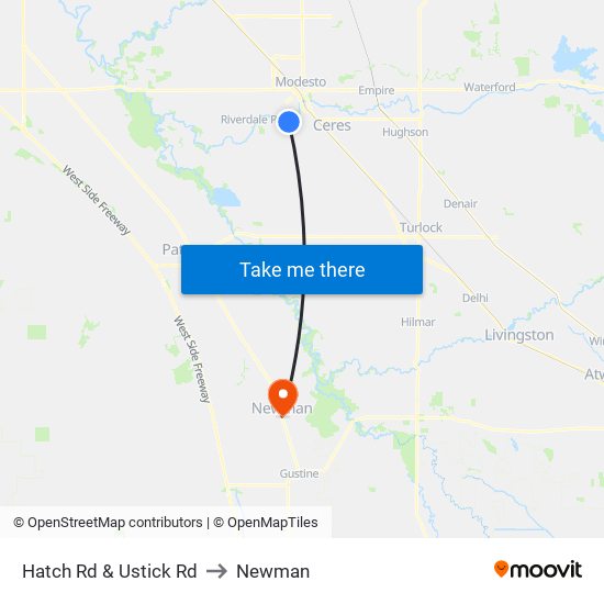 Hatch Rd & Ustick Rd to Newman map