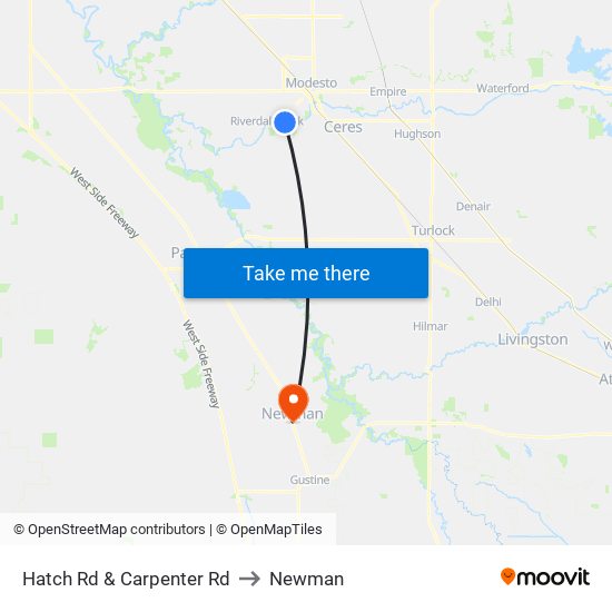 Hatch Rd & Carpenter Rd to Newman map