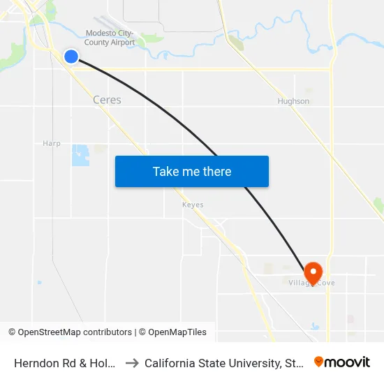 Herndon Rd & Holm Ave to California State University, Stanislaus map
