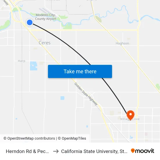 Herndon Rd & Pecos Ave to California State University, Stanislaus map