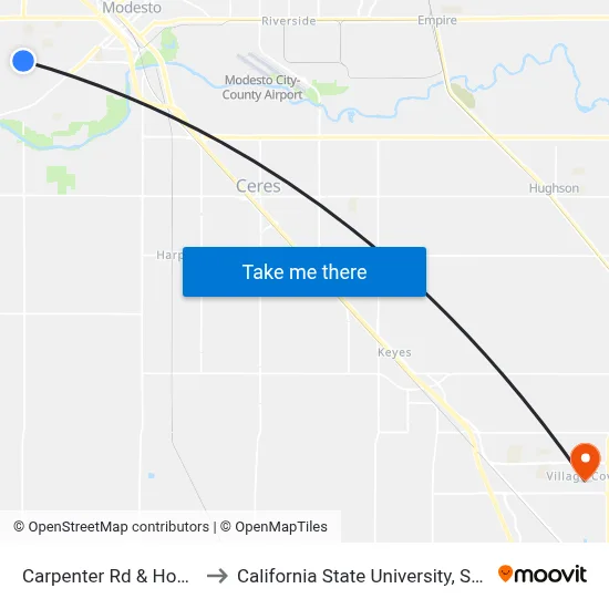 Carpenter Rd & Houser Ln to California State University, Stanislaus map