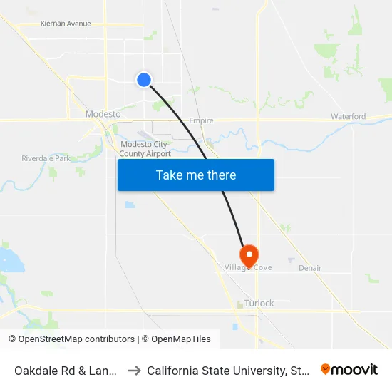 Oakdale Rd & Lancey Dr to California State University, Stanislaus map
