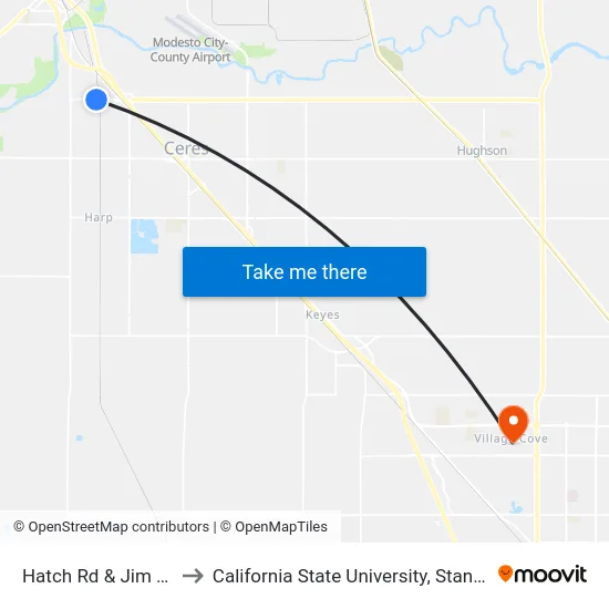 Hatch Rd & Jim Way to California State University, Stanislaus map