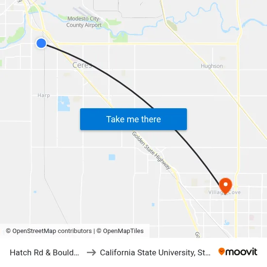 Hatch Rd & Boulder Ave to California State University, Stanislaus map