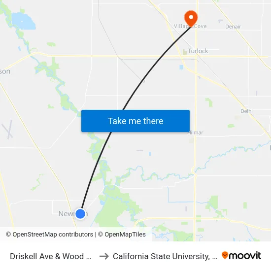 Driskell Ave & Wood Duck Way to California State University, Stanislaus map