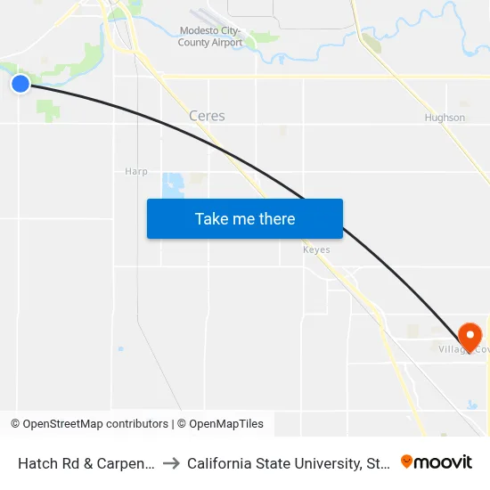 Hatch Rd & Carpenter Rd to California State University, Stanislaus map