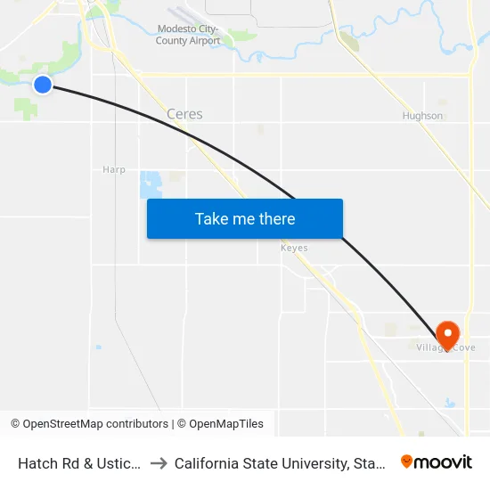 Hatch Rd & Ustick Rd to California State University, Stanislaus map