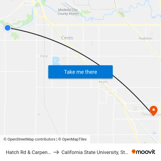 Hatch Rd & Carpenter Rd to California State University, Stanislaus map