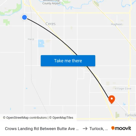 Crows Landing Rd Between Butte Ave & Col to Turlock, CA map