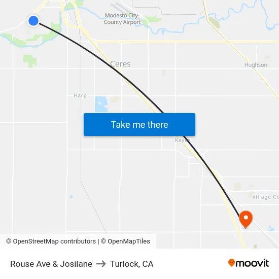 Rouse Ave & Josilane to Turlock, CA map