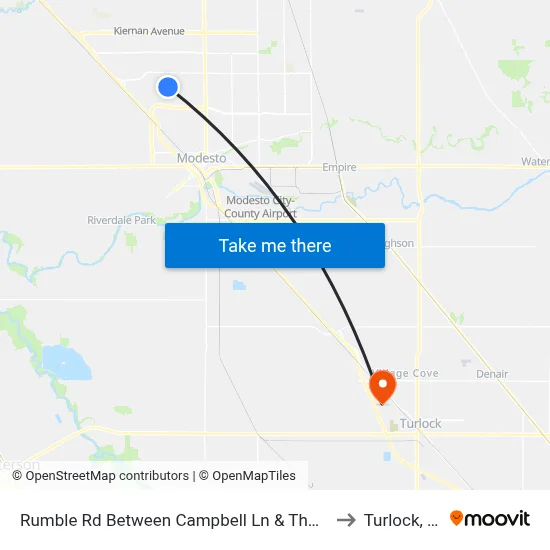 Rumble Rd Between Campbell Ln & Thornton to Turlock, CA map