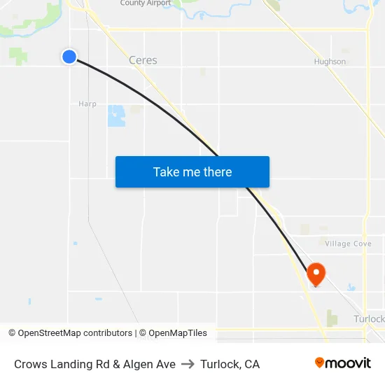 Crows Landing Rd & Algen Ave to Turlock, CA map