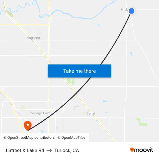 I Street & Lake Rd to Turlock, CA map