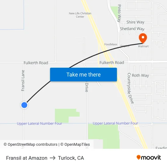 Fransil at Amazon to Turlock, CA map